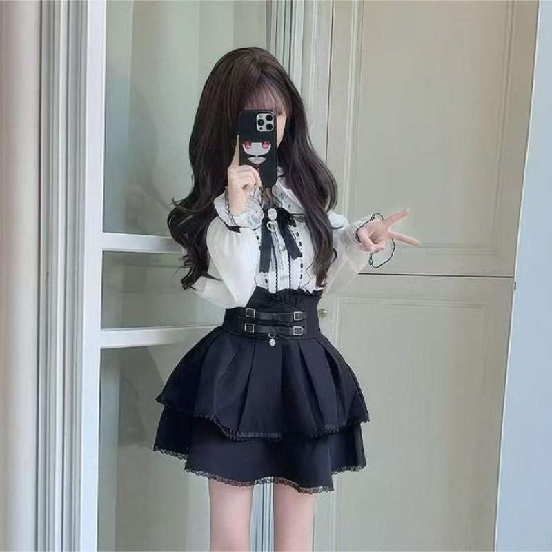 Japanese Gothic Y2k Lolita Sty - огляд і ціна Blouse Off Shoulder