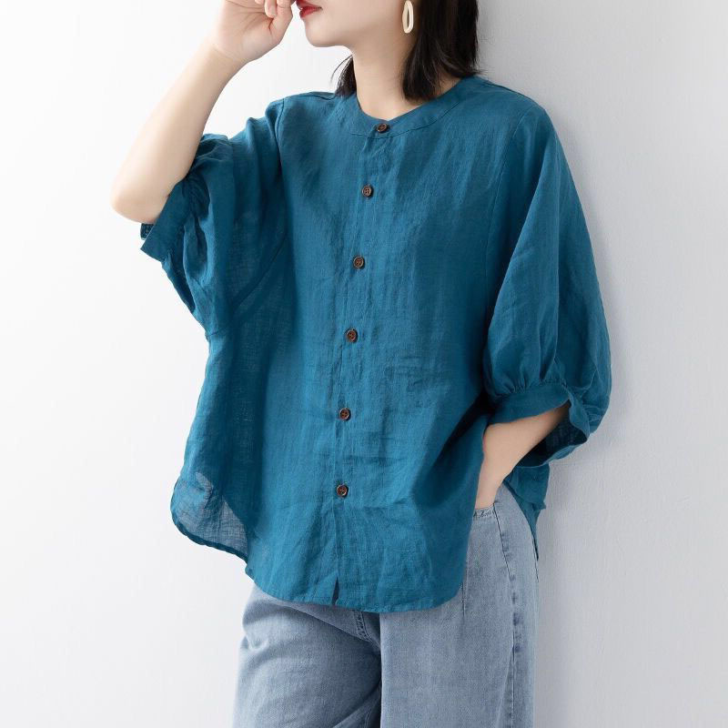 Cotton and linen shirt women's - огляд і ціна Blouse Off Shoulder